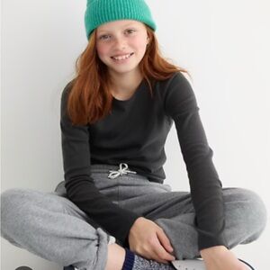 Crewcuts Black Pointelle Long Sleeved Tshirt